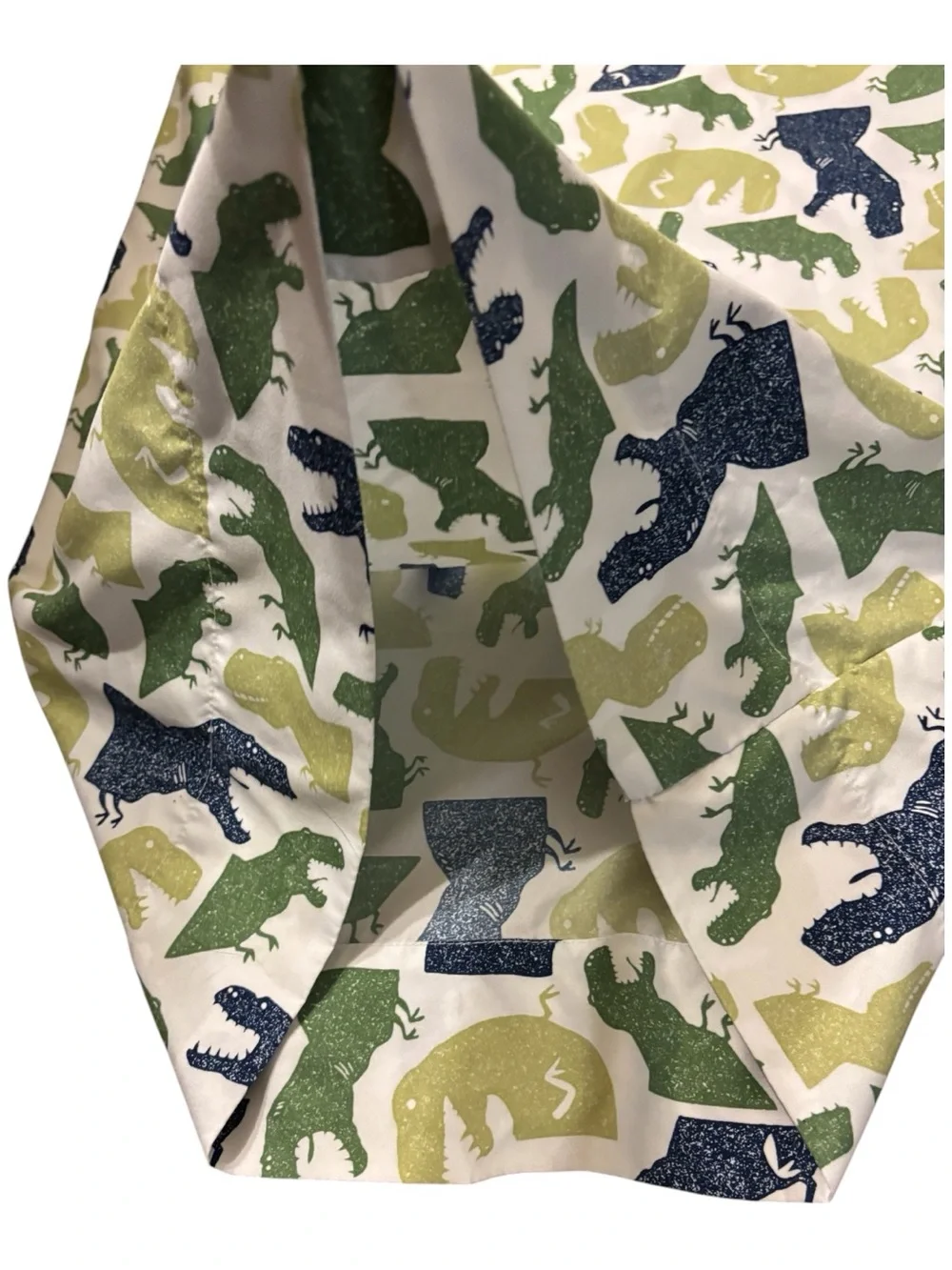 2 Pc Pillowfort Colossal Chomp Queen Full Flat Sheet & Standard Pillowcase Green